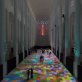 A pixelated masterpiece on the church floor