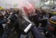 French rail strikers clash with police